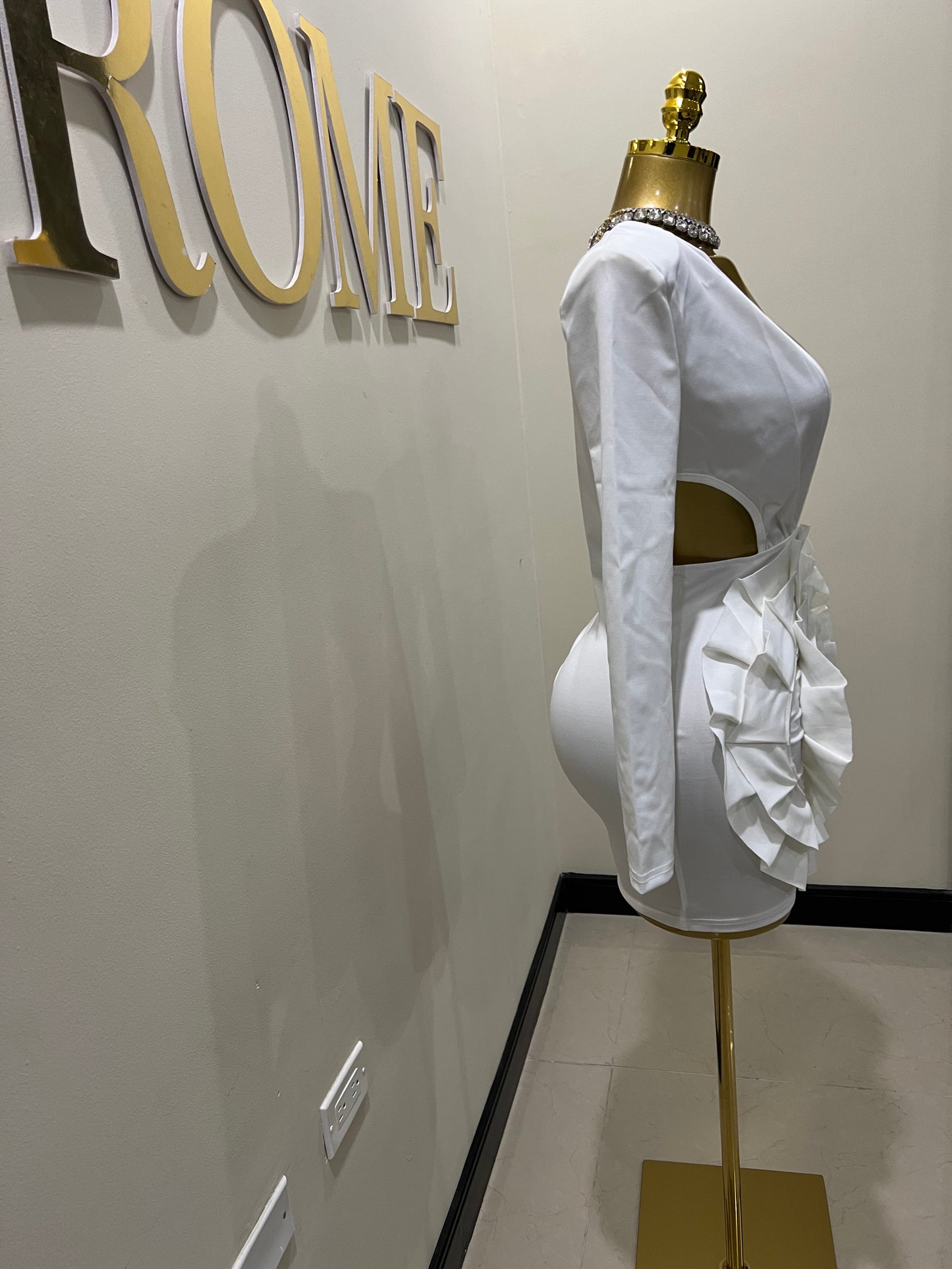 Camila Slay Flower Dress (White)