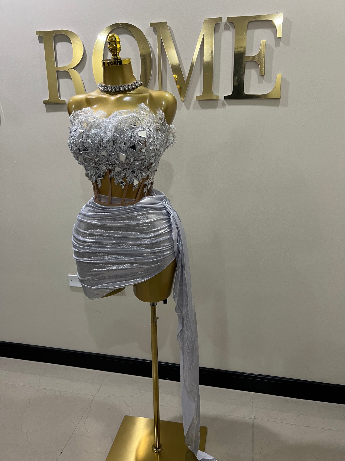 Snow Queen Glacier Mirrors Skirt Set (Silver)