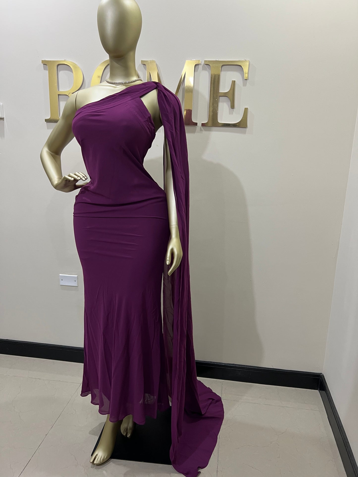 Isabella Chiffon Dress (Purple)
