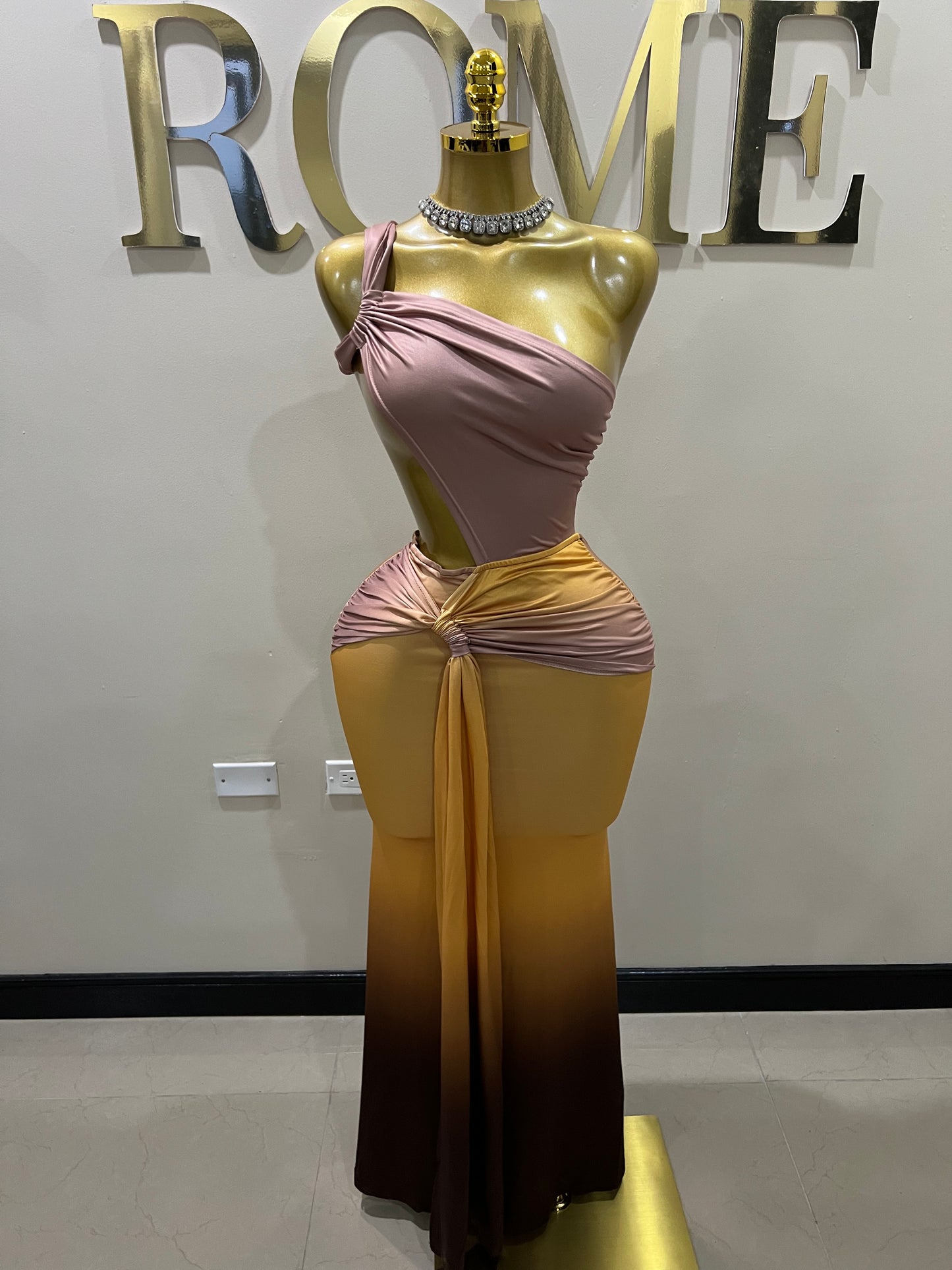 Emma Giselle Multi Dress (Brown)
