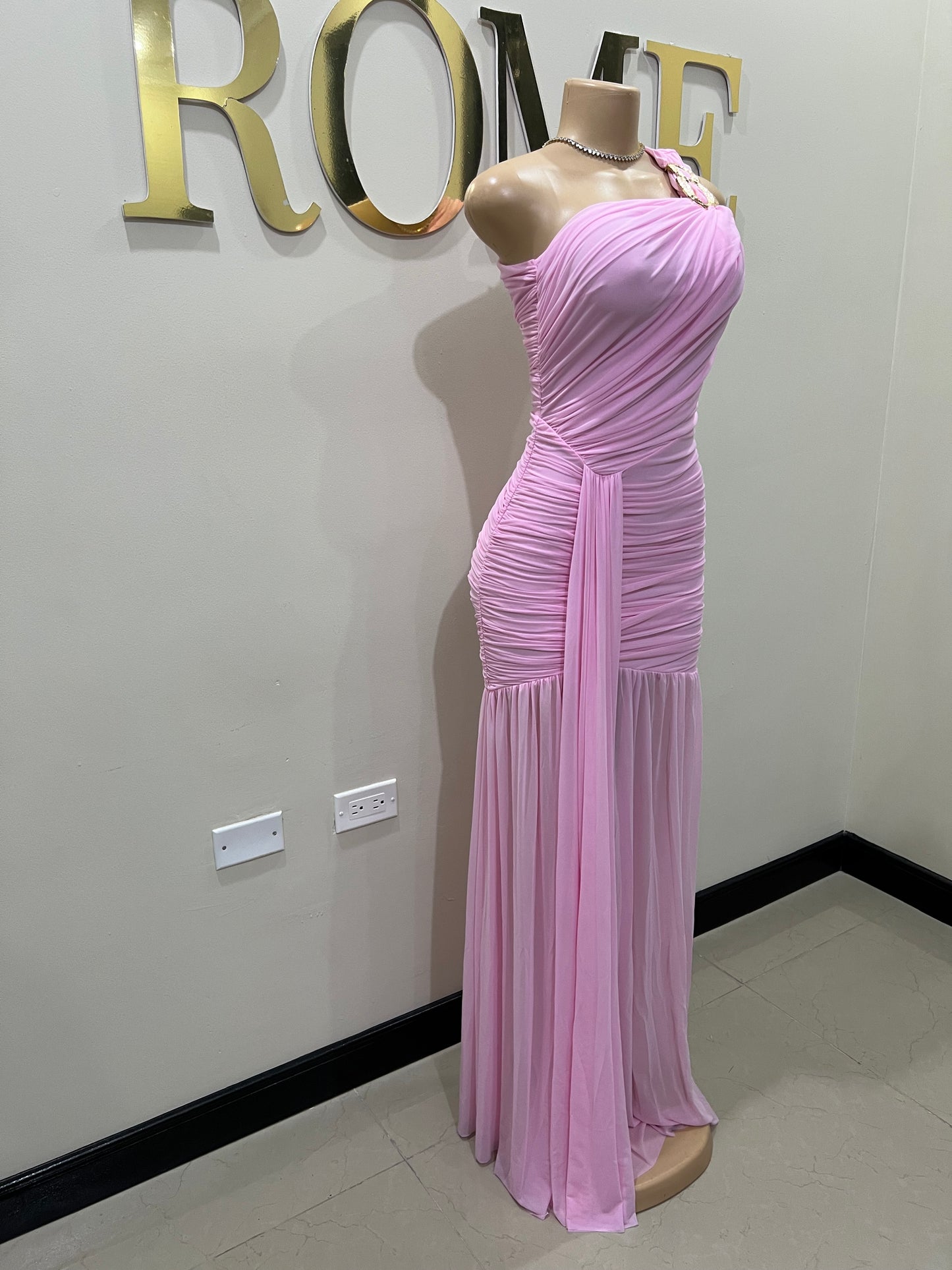 Michelle Grace Chain Dress (Light Pink)