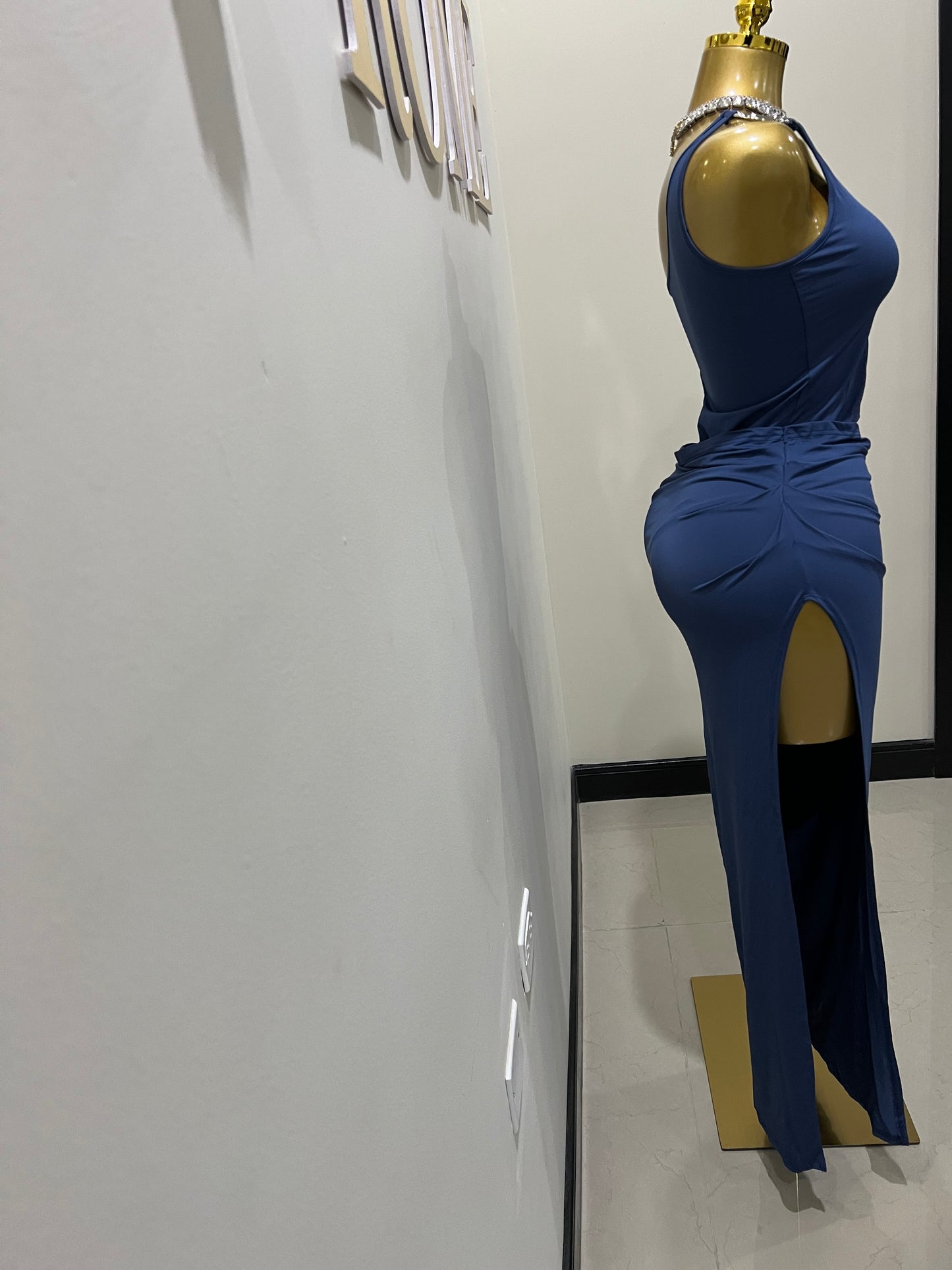 Sarah Bodysuit Dress (Blue)