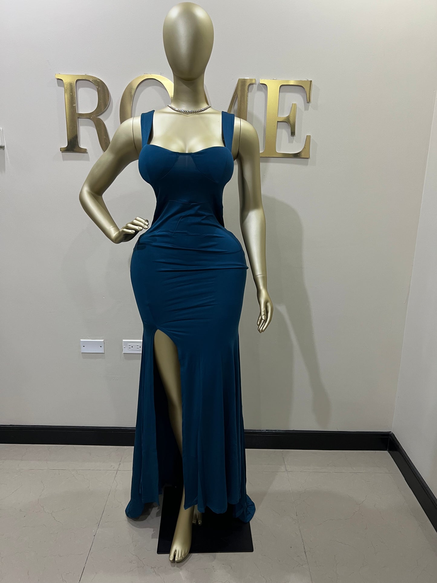 Kerry Ann Train Dress (Blue)