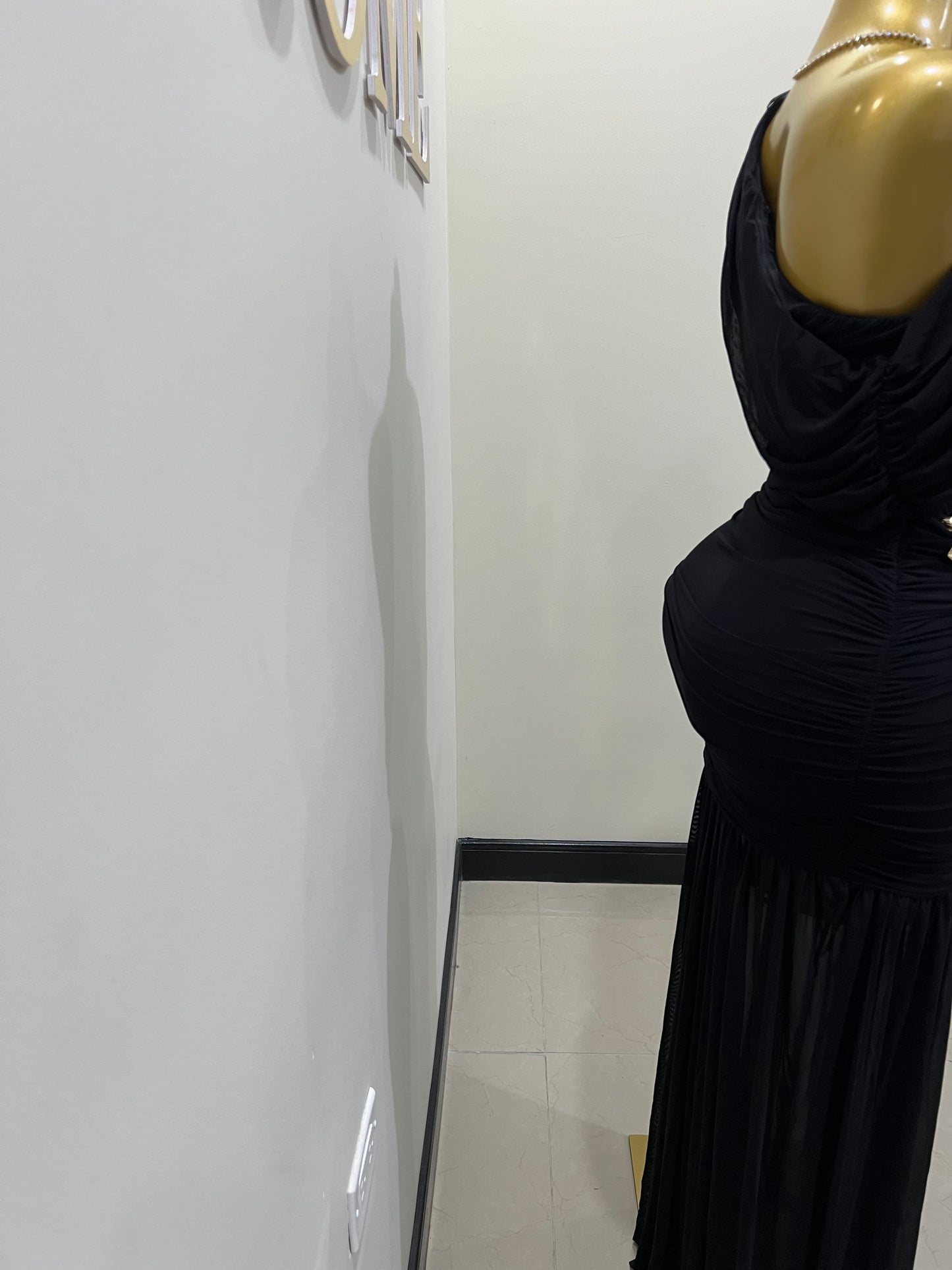 Michelle Lydia Shoulder Dress (Black)