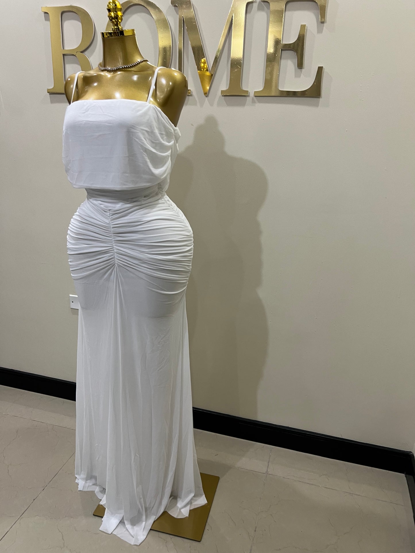 Michelle Taylor Spaghetti Strap Dress (White) (Copy)