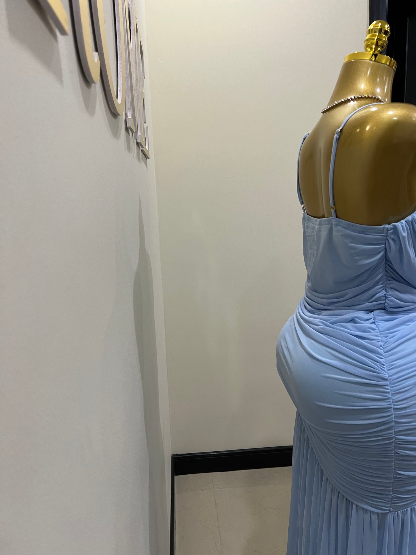 Michelle Celine Strap Dress (Blue)