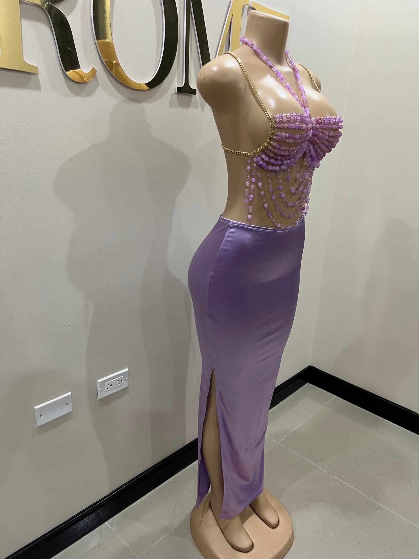 Priya Beaded Top Only (Purple)