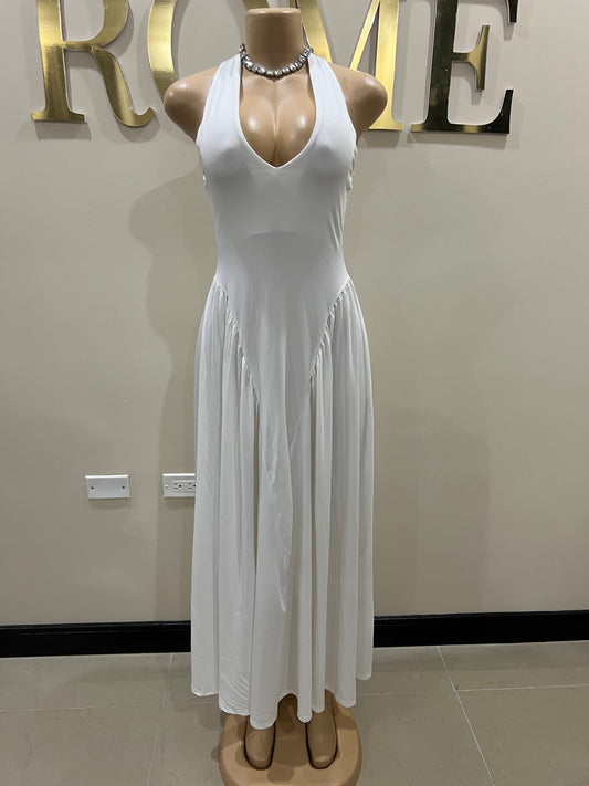 Kim Halter Diana Dress (White)