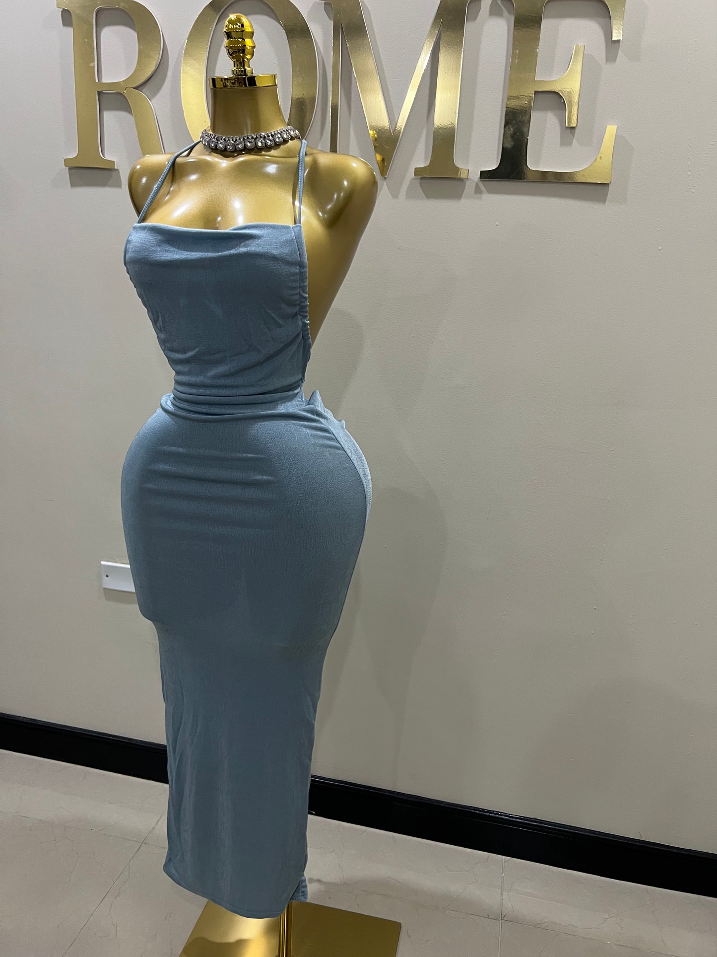 Carey Vibe Dress (Ash Blue)