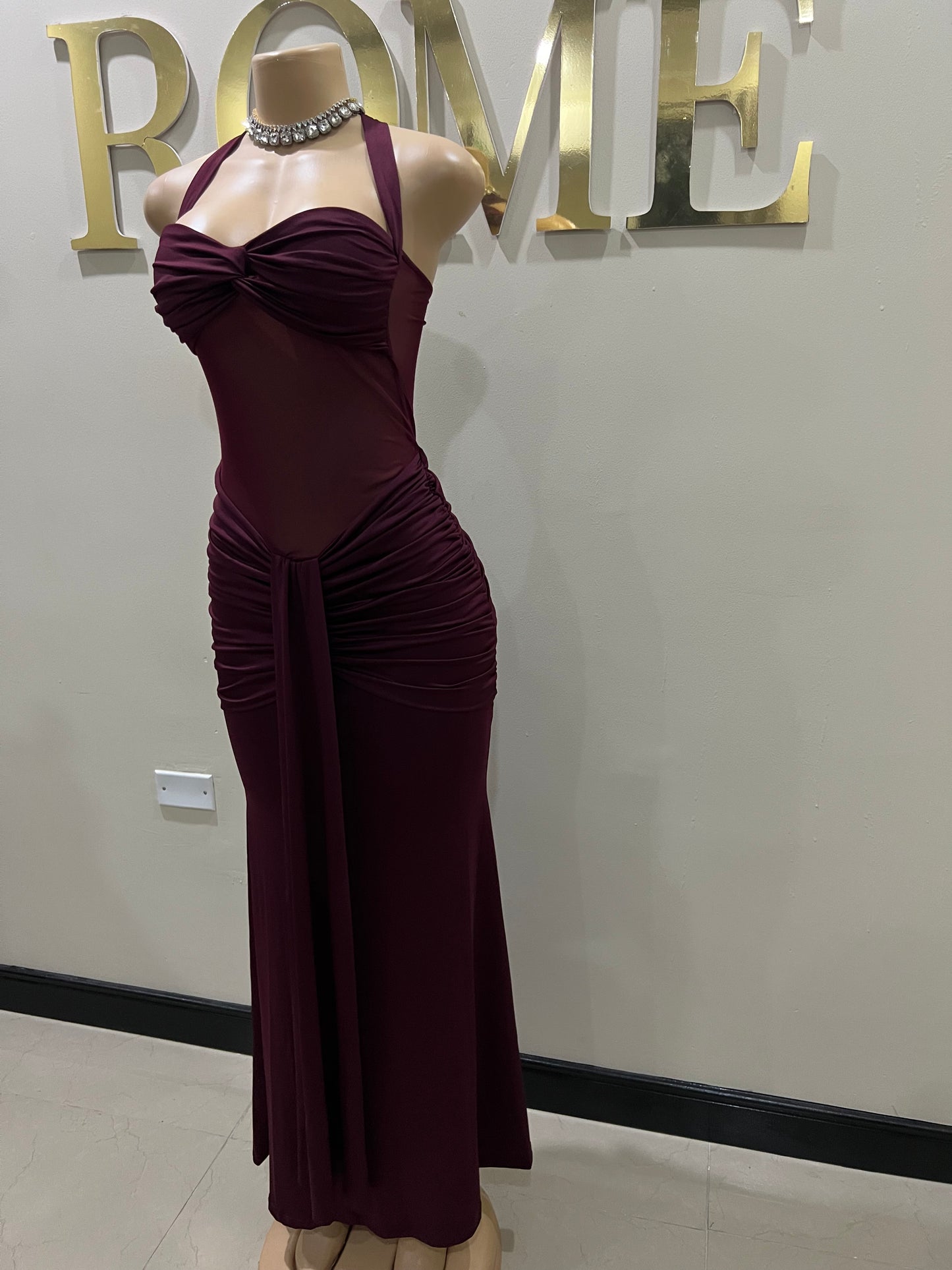 Sweetheart Nara Dress (Burgundy)