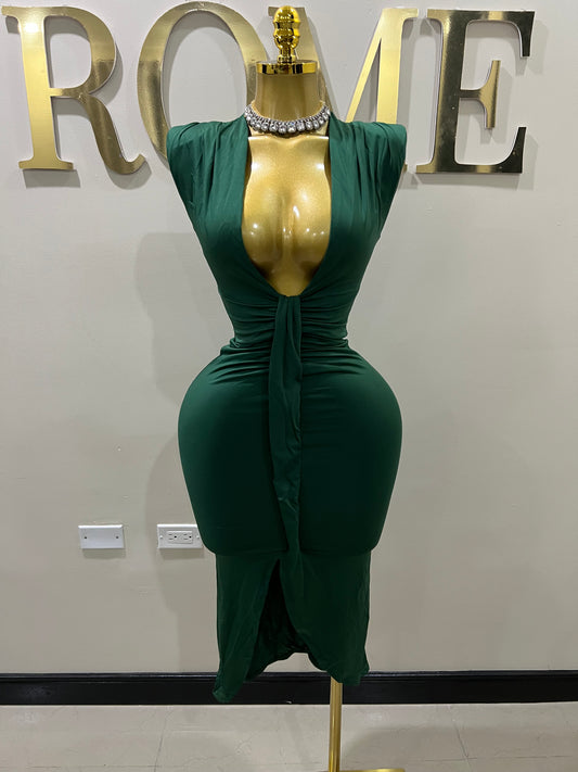 Mia Slay Sleeveless Dress (Green)