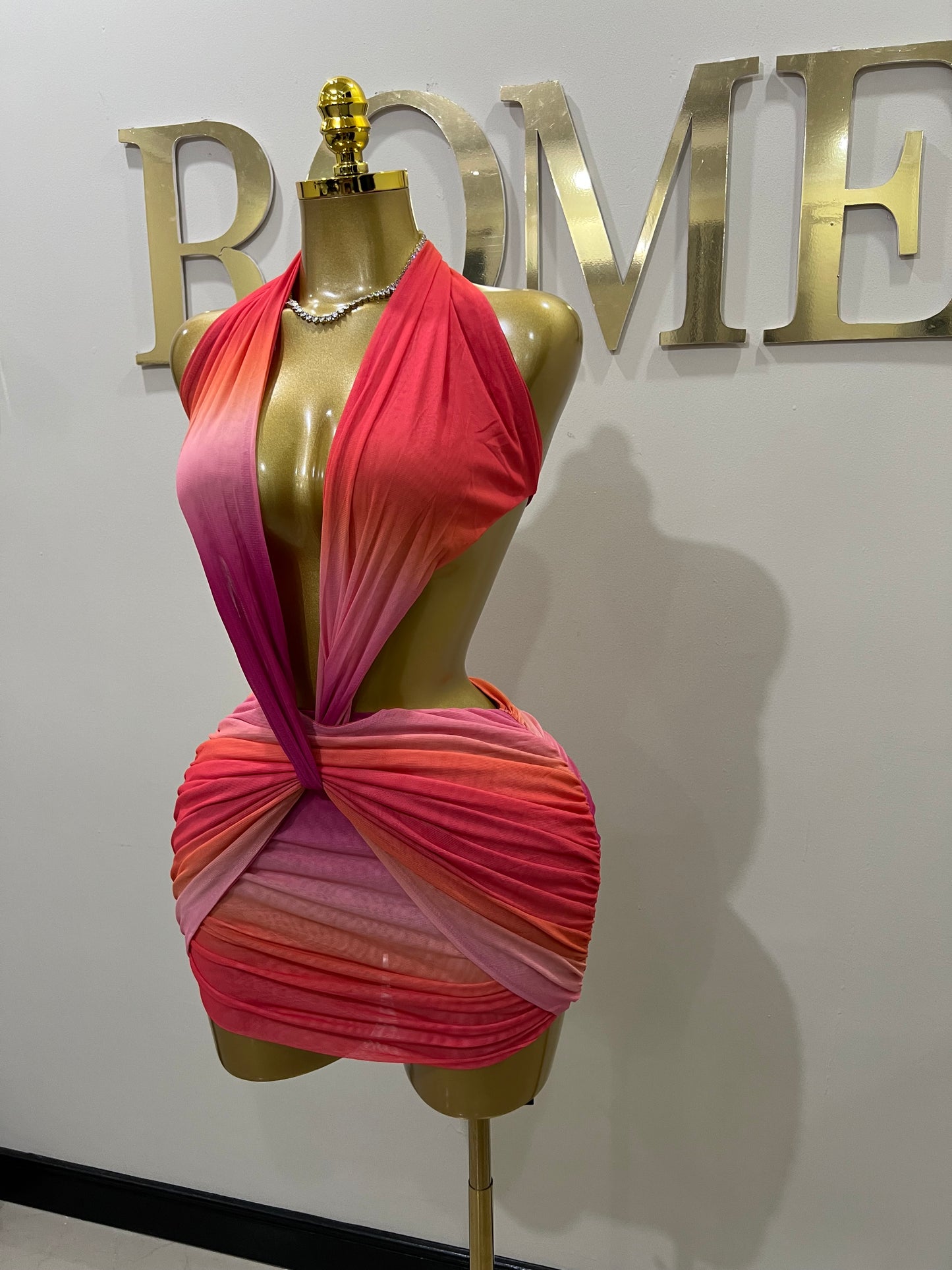 Asia Paradise Mesh Dress (Peach)