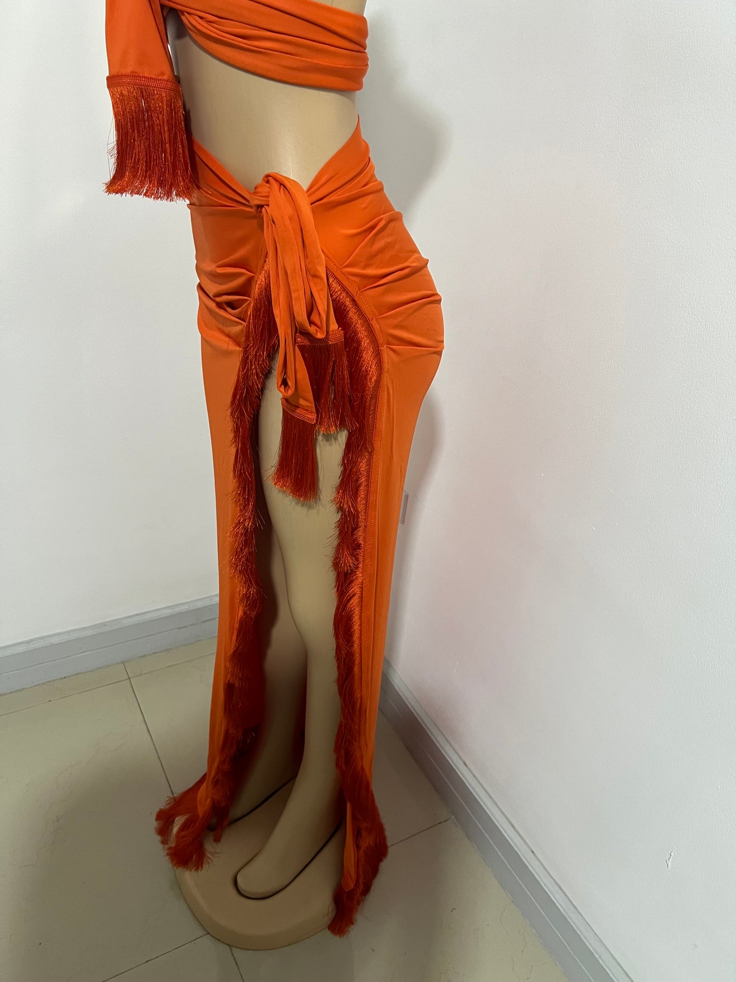 Bonnie Wrap 2 pcs Skirt Set (Orange)