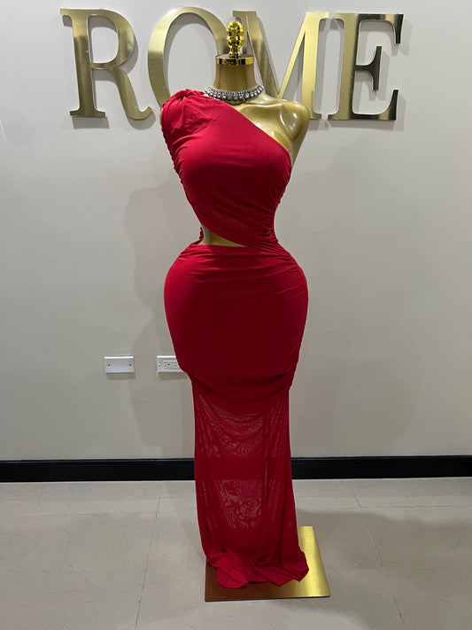 Emma Giselle Mesh Rope Dress (Red)