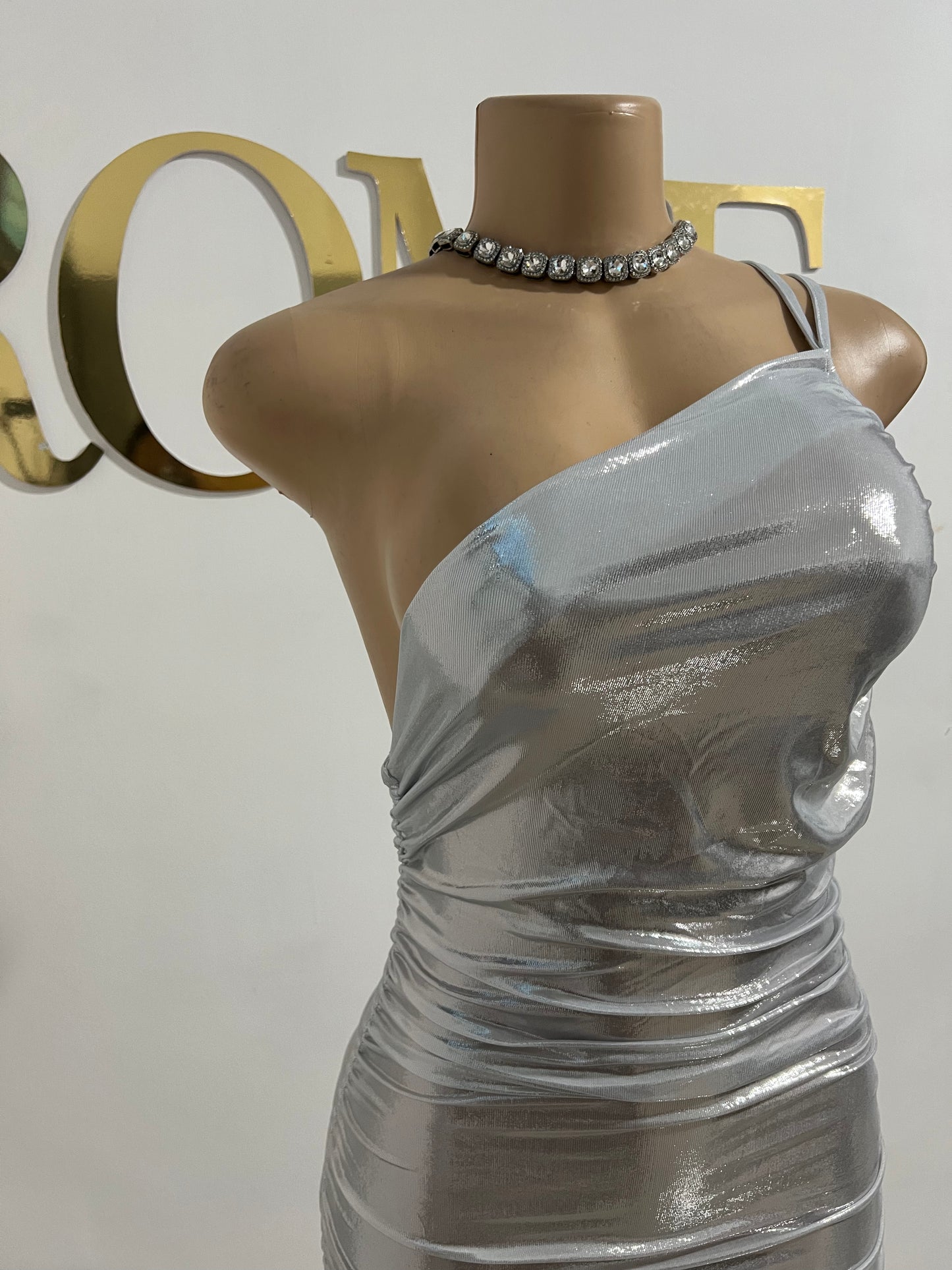 Tessa Moira Rouched Dress (Silver)