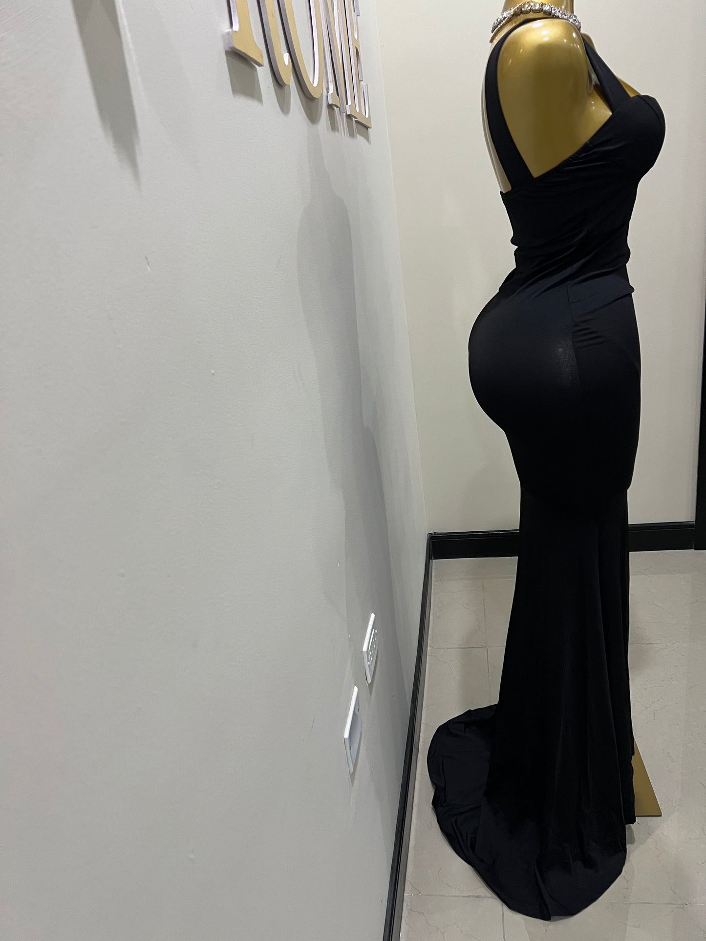 Kerry Ann Train Dress (Black)