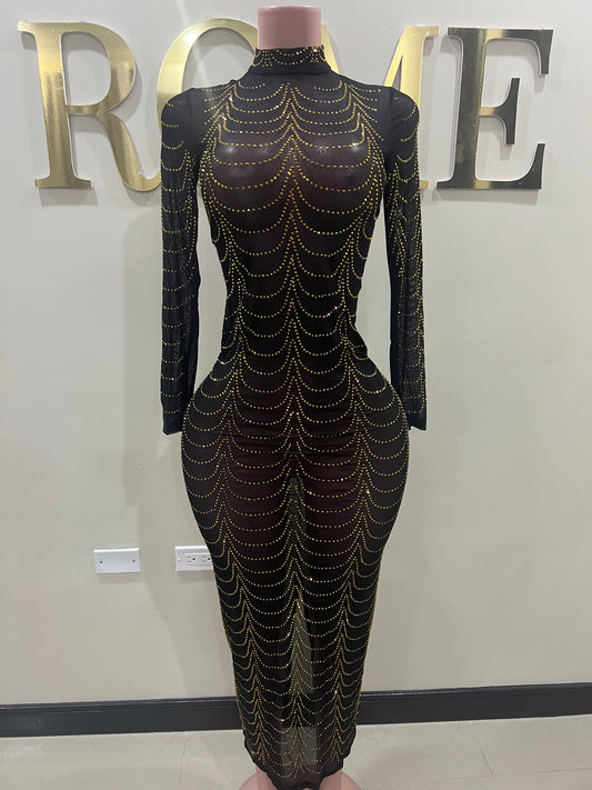 Ariana Grand Dress (Black & Gold)