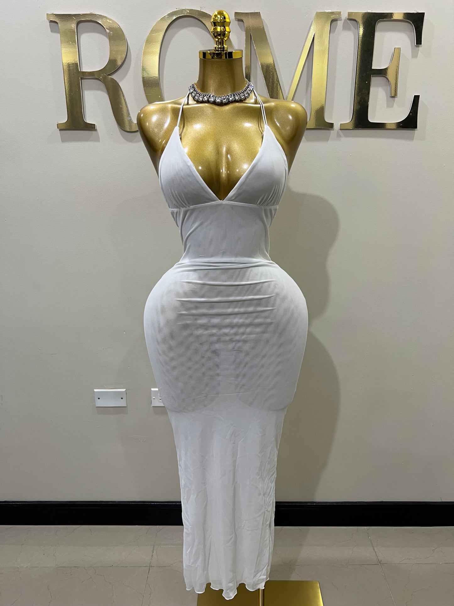 Kitty Butterfly Mesh Dress (White)