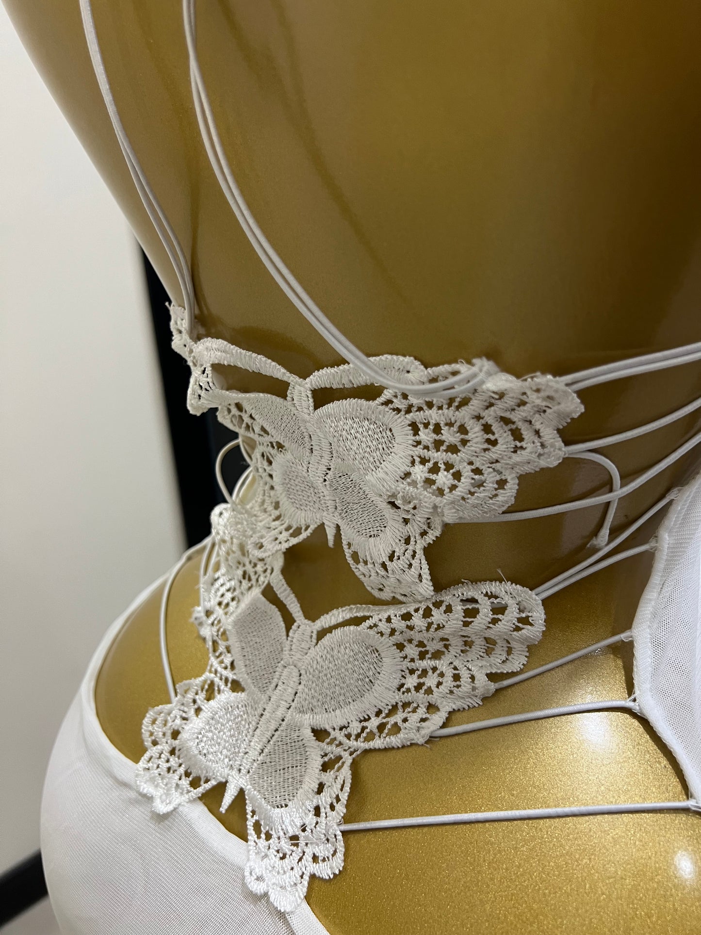 Kitty Butterfly Mesh Dress (White)