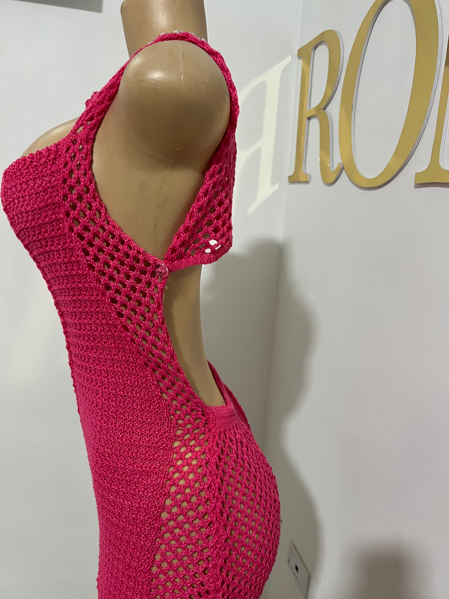 Honey Crochet Romper (Pink)