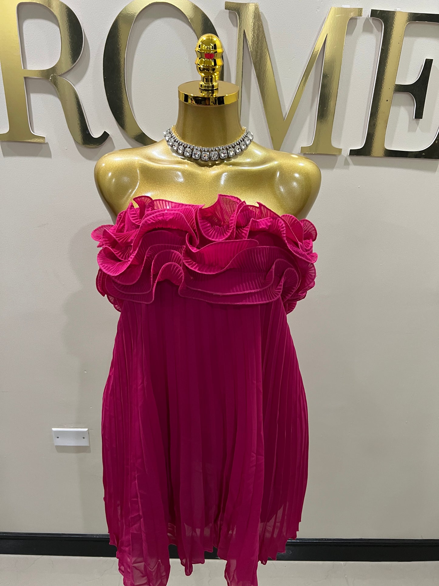 Lotus Ruffle Dress (Pink)