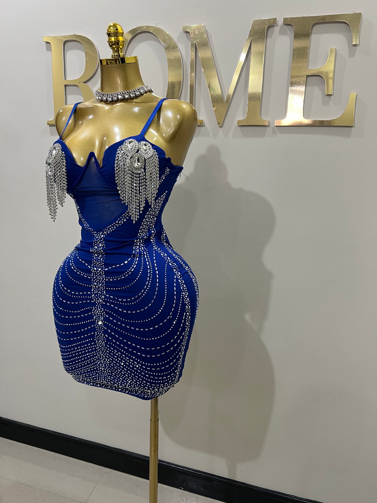 Dazzle Medusa Crystal Dress (Blue)