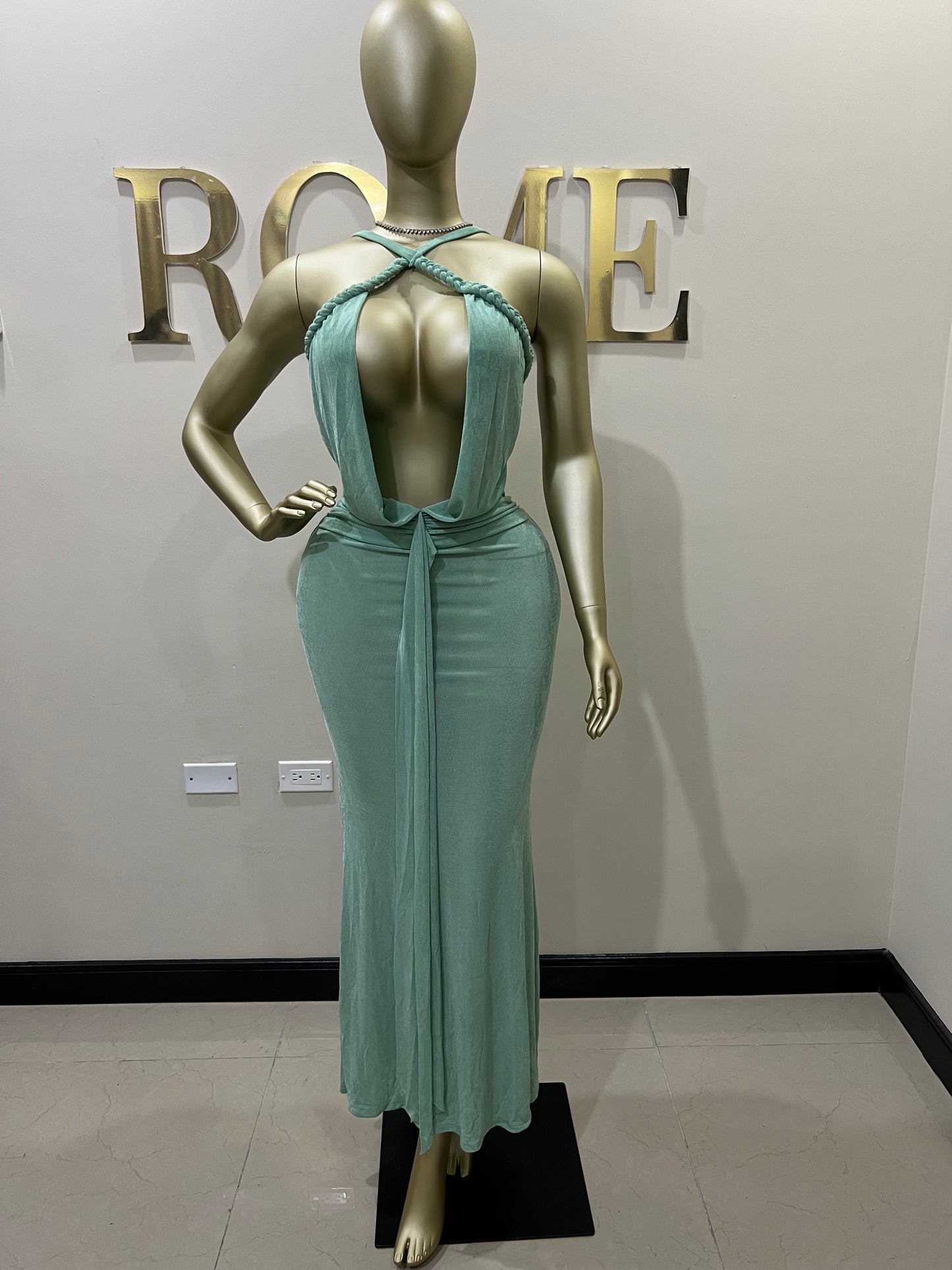 Alaine Braided Dress (Green)