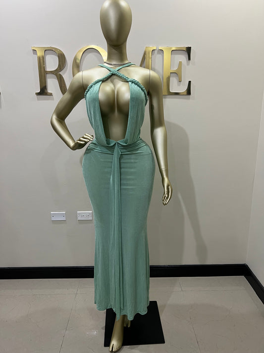 Alaine Braided Dress (Green)