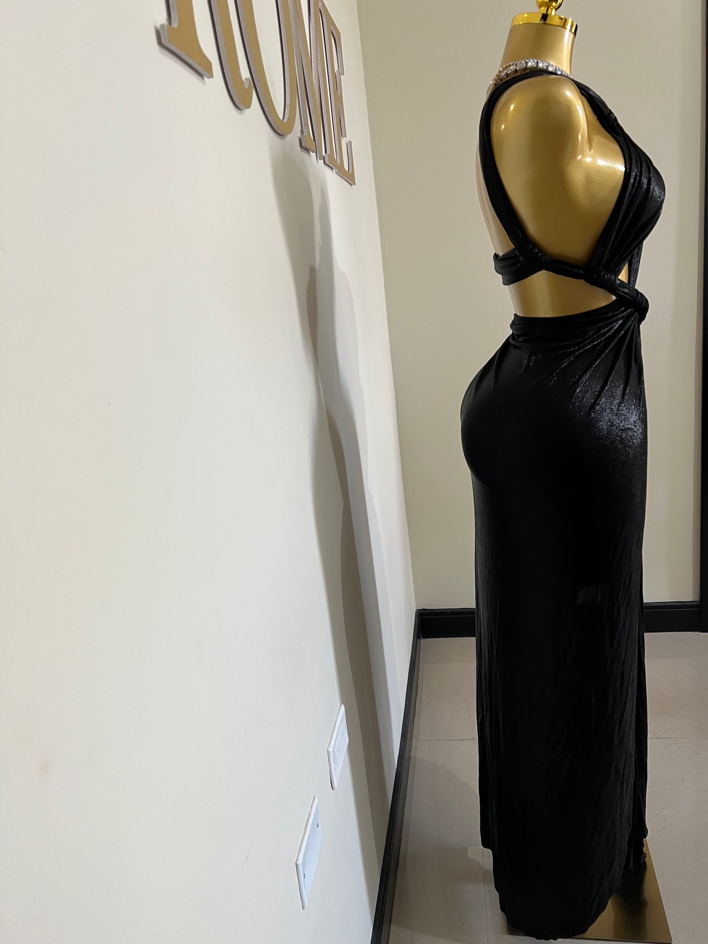 Giselle Asymmetrical Dress (Black)