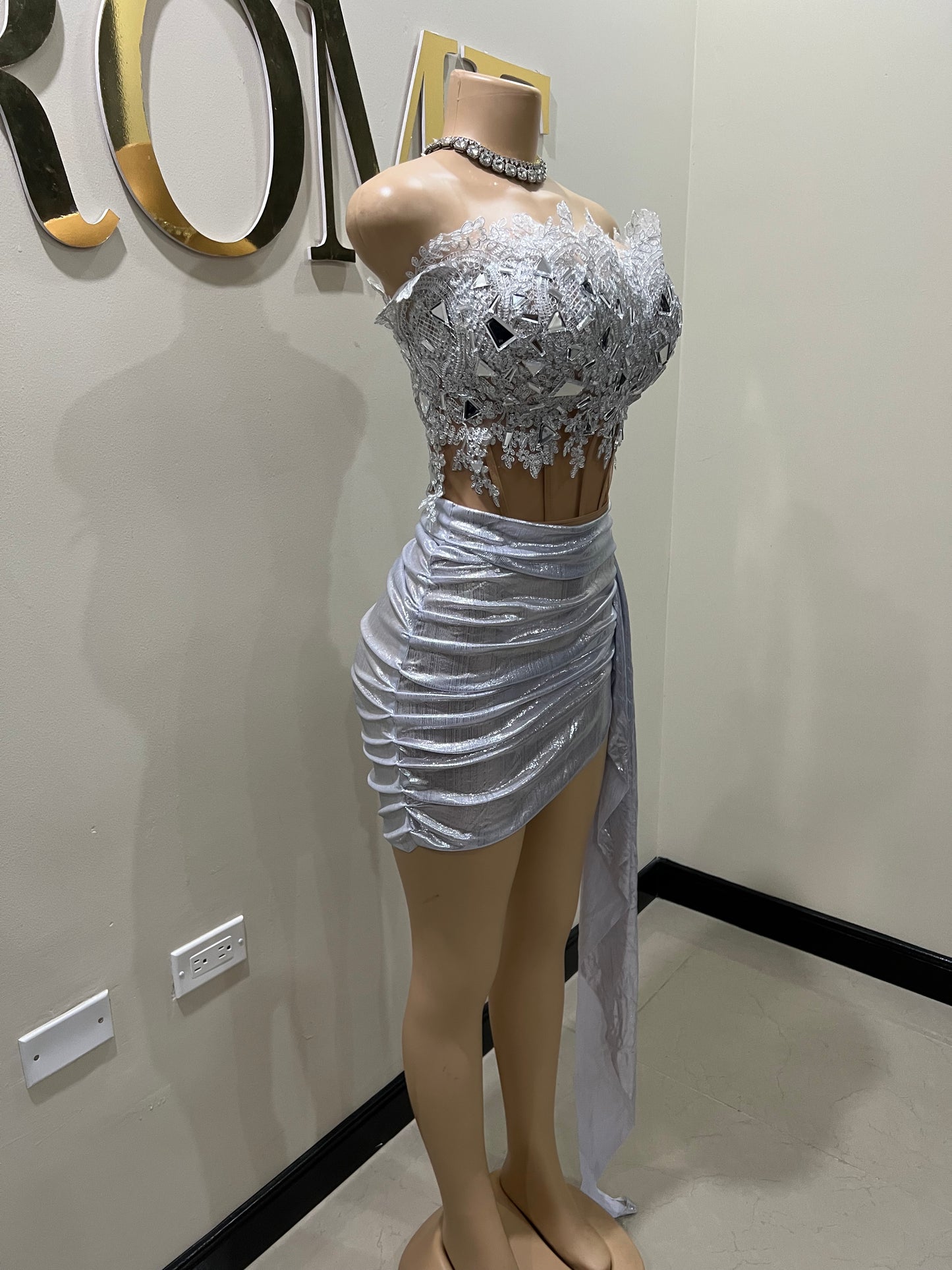 Snow Queen Glacier Mirrors Skirt Set (Silver)