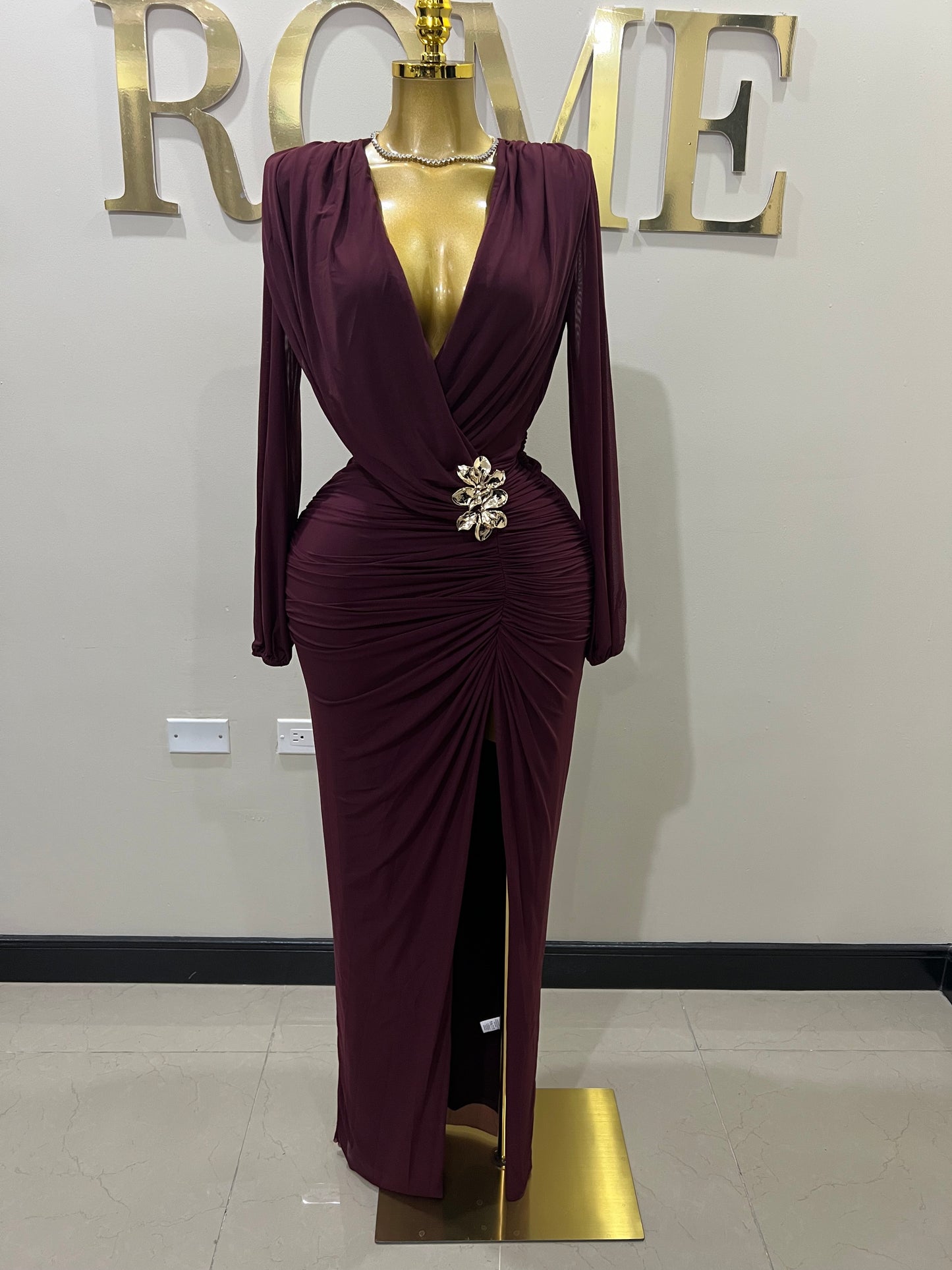 Michelle Sim Dress (Maroon)