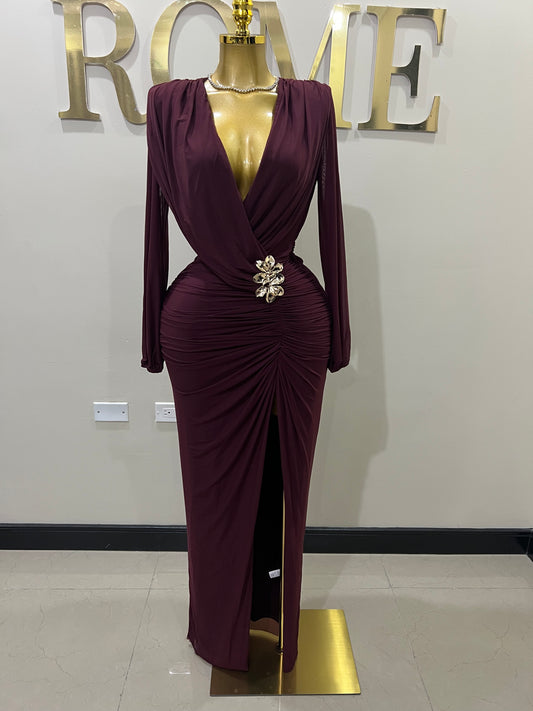 Michelle Sim Dress (Maroon)
