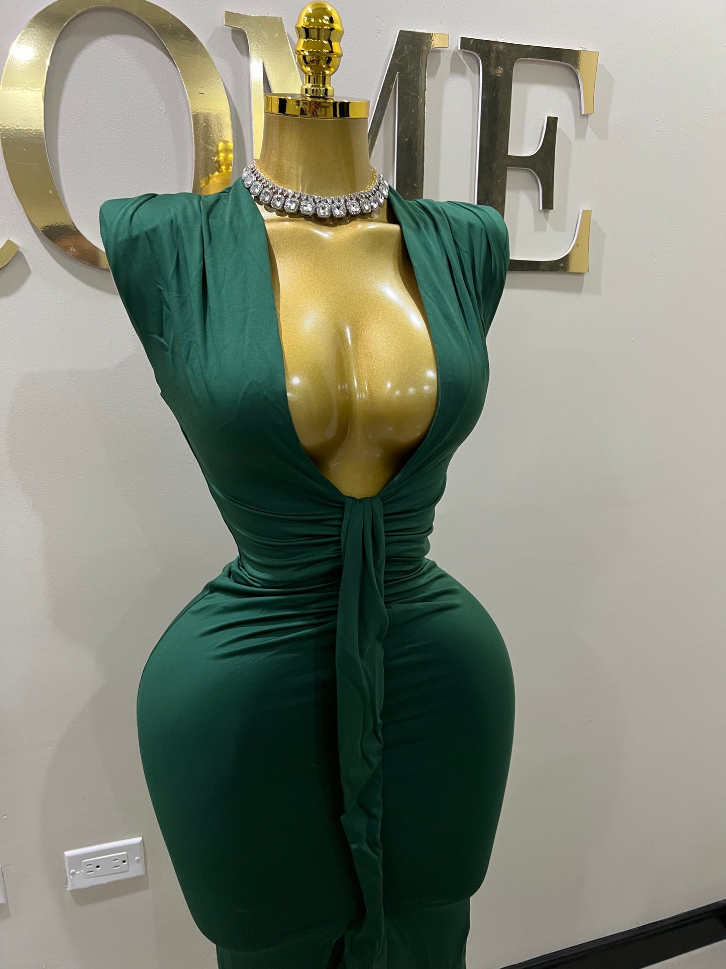 Mia Slay Sleeveless Dress (Green)