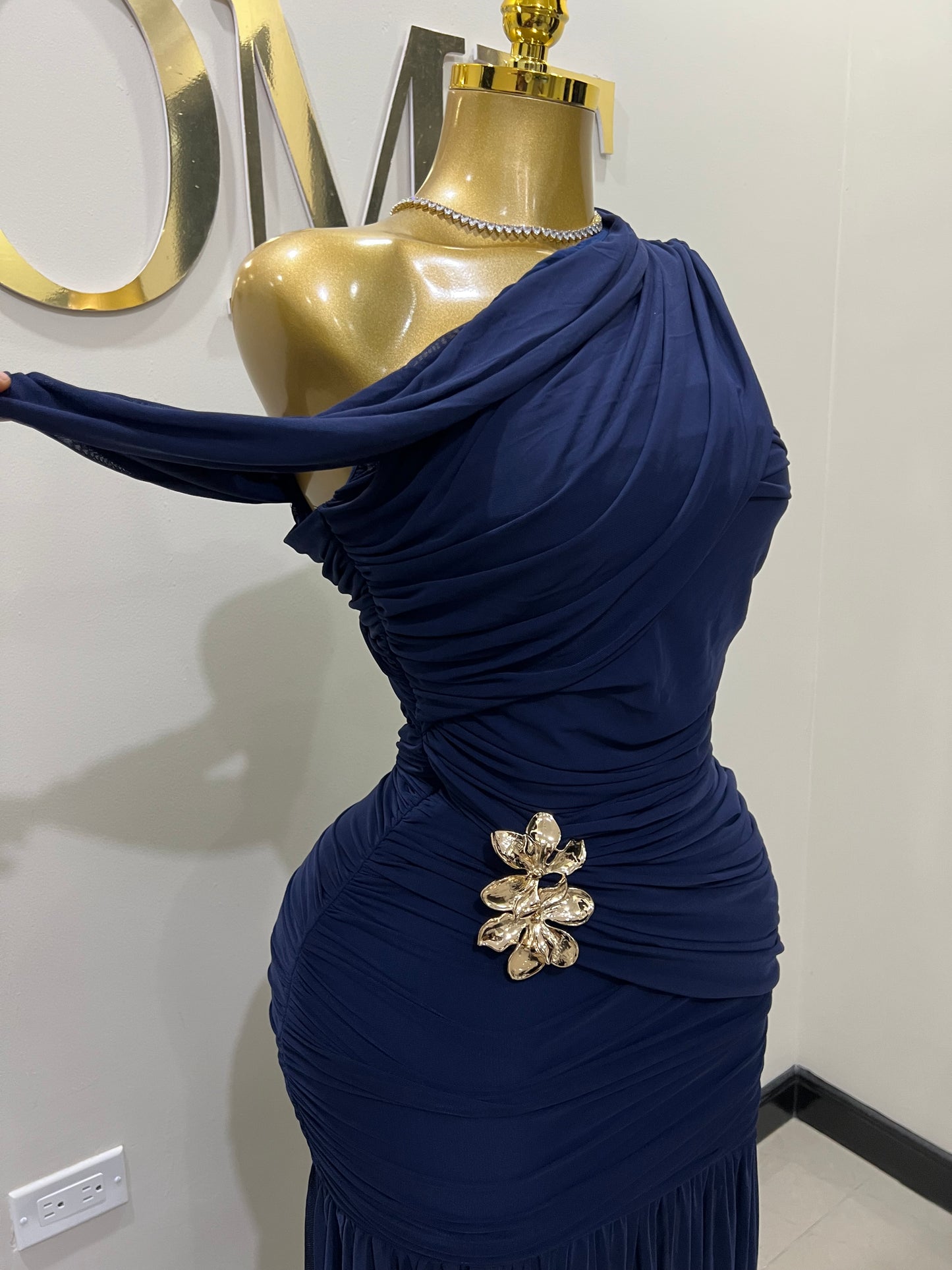 Michelle Lydia Shoulder Dress (Blue)