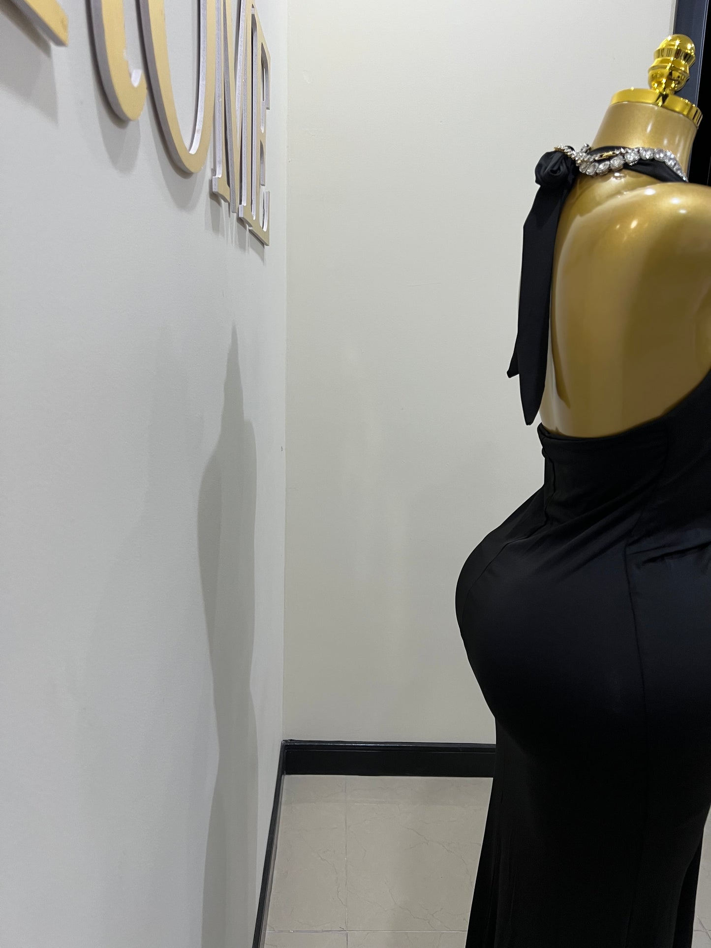 Chinelle Nara Halter Vibe Dress (Black)