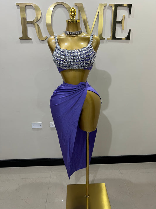 Selene Gemstone Skirt Set (Purple)