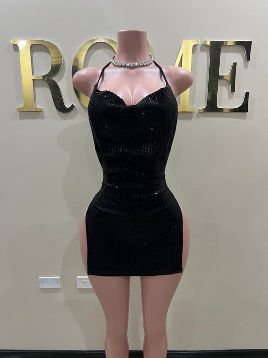 Kim Super Mini Backless Dress (Black)