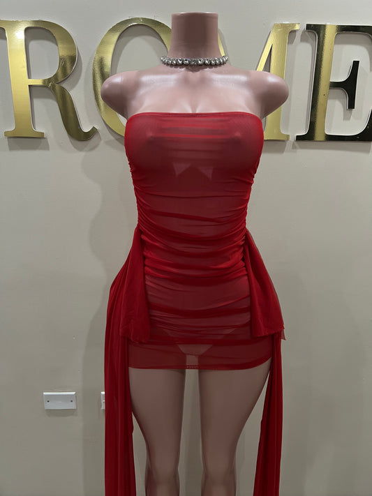 Asia Bodysuit Dress (Red)