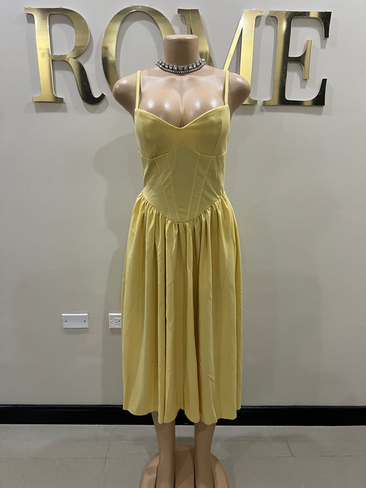 Daisy Diana Dress (Pale Yellow)