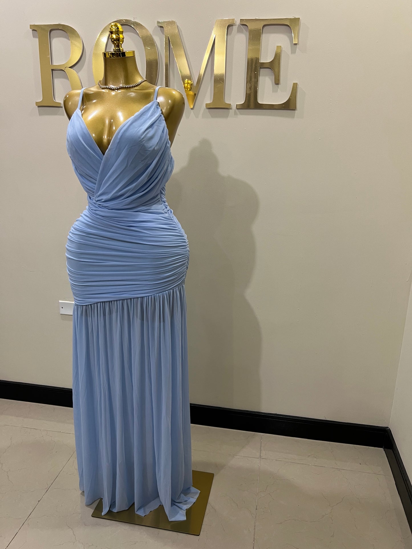 Michelle Celine Strap Dress (Blue)