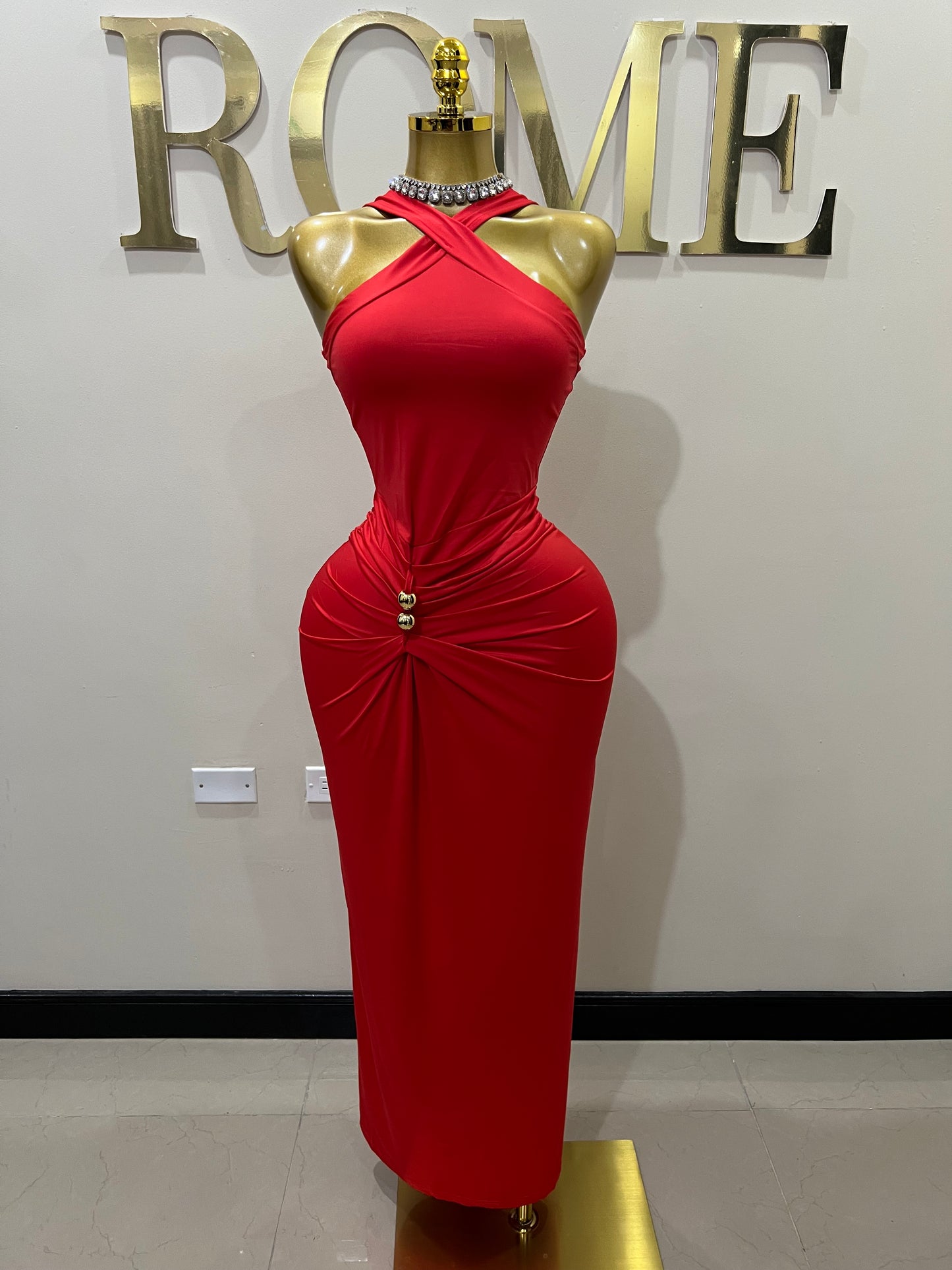 Olive Dress (Red)