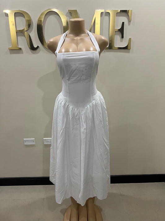Diana Halter Dress (White)