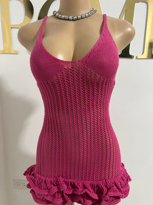 Azalea Crochet Dress (Pink)
