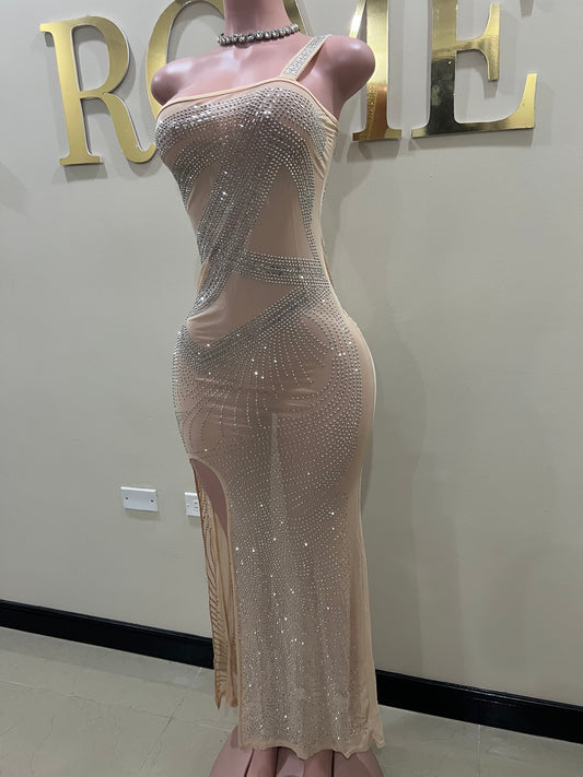 Hana Mesh Dress (Nude)