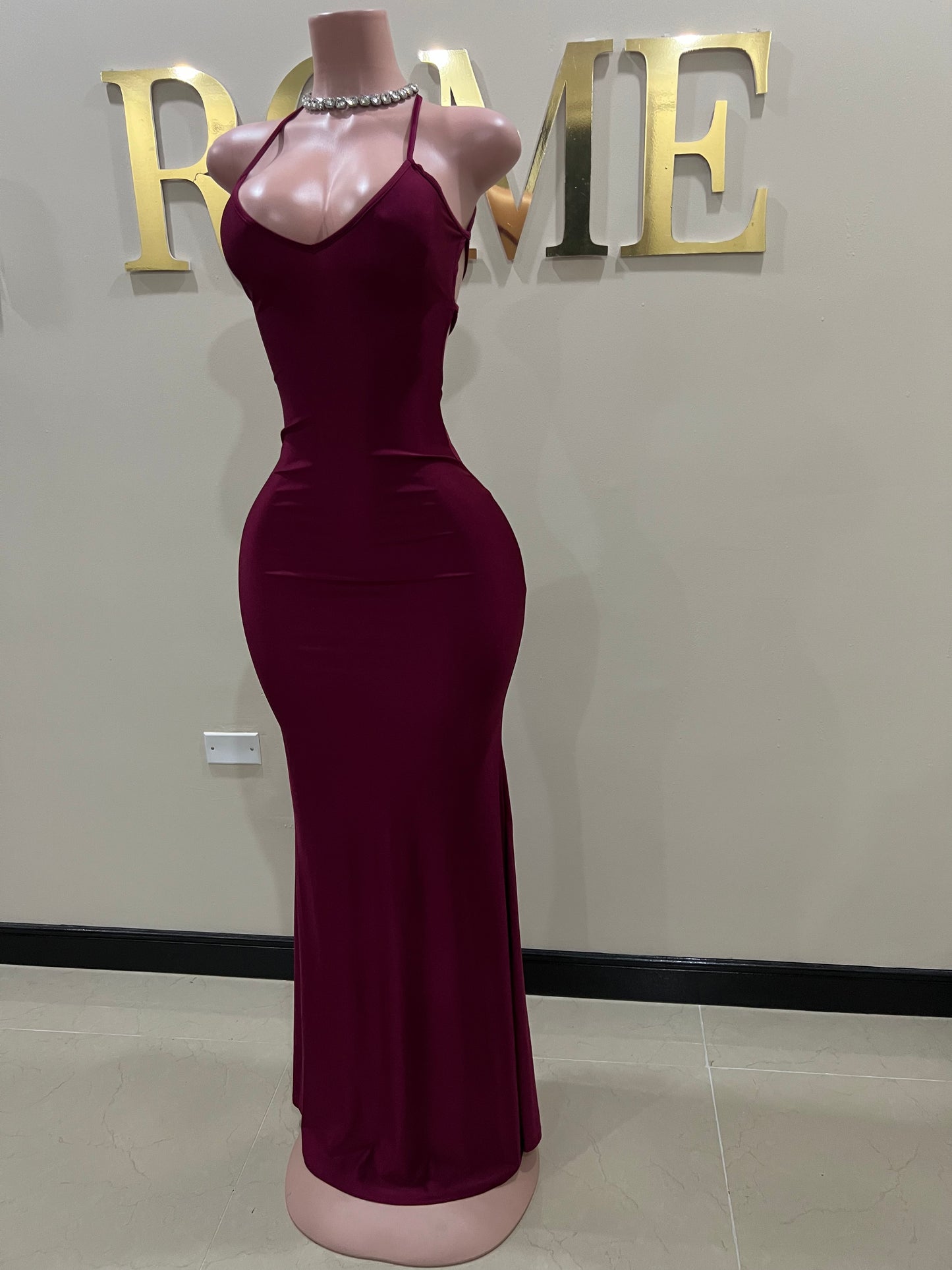 Kerry Strappy Dress (Burgundy)