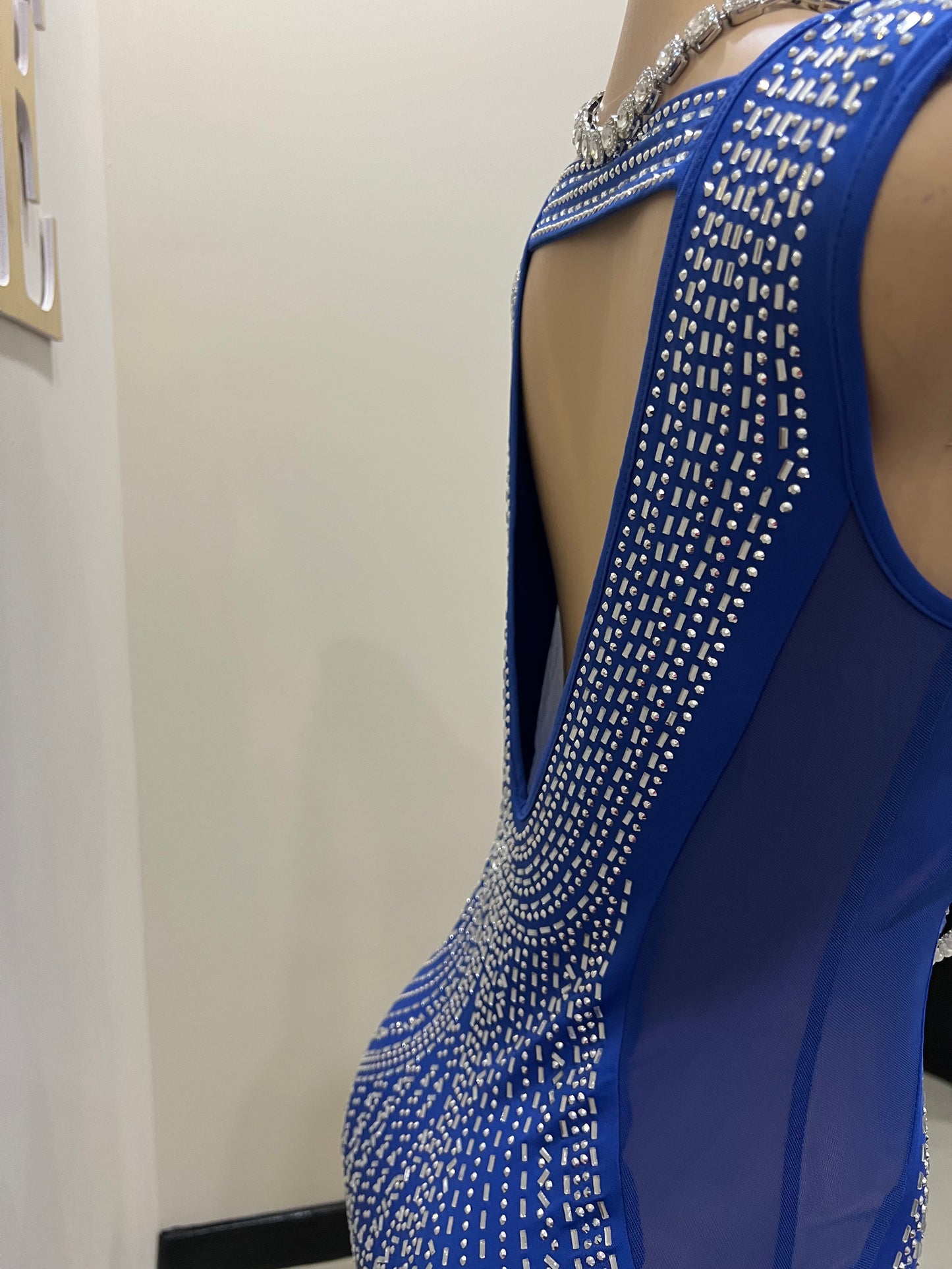 Amber Crystal Pearl Dress (Blue)