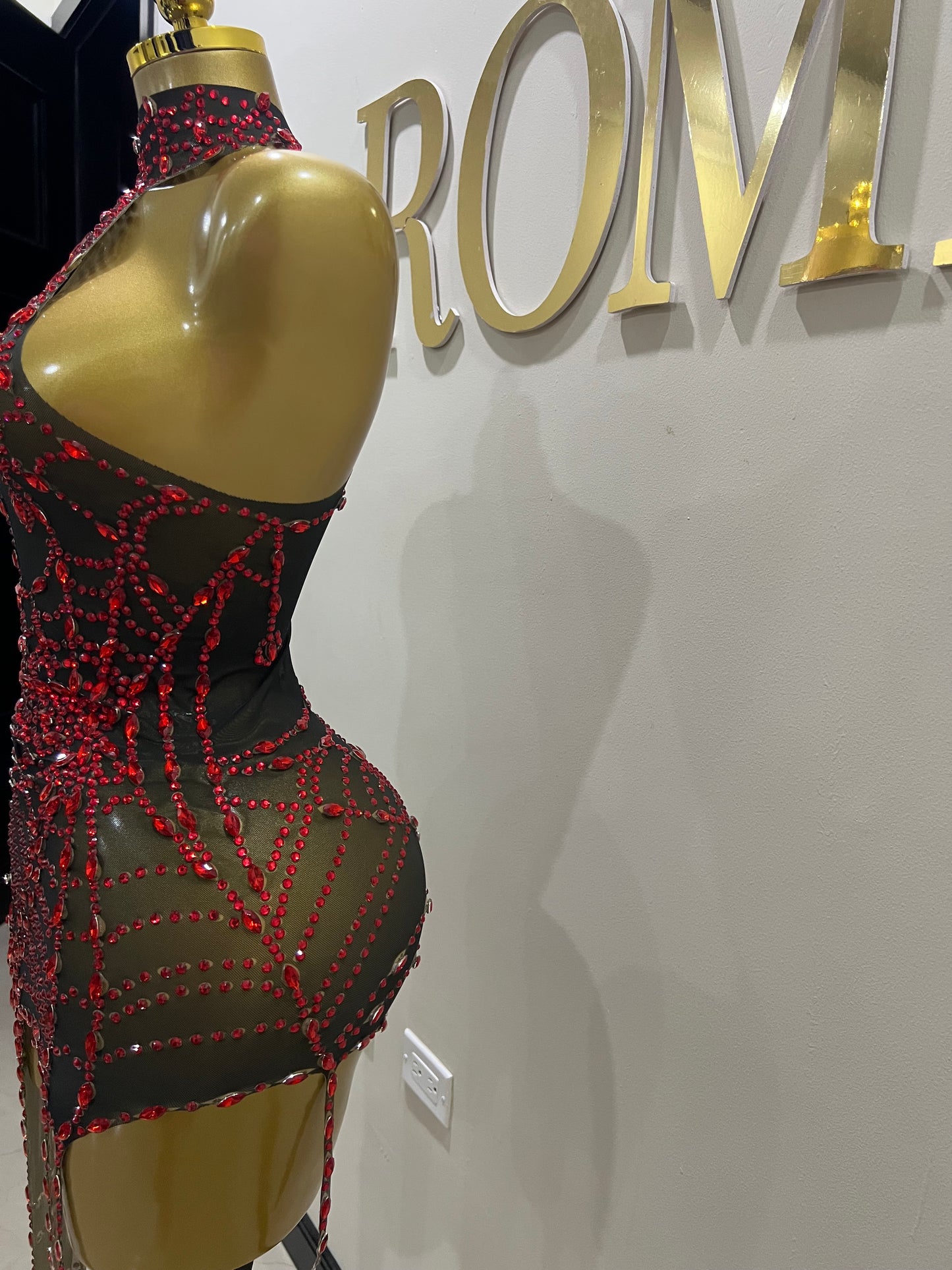 Charlotte’s Web Gemstone Mesh Dress (Red)