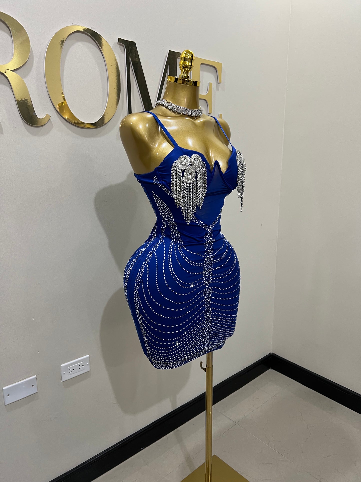 Dazzle Medusa Crystal Dress (Blue)