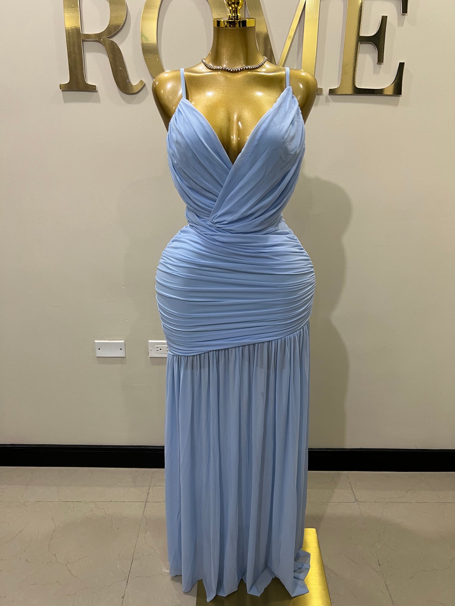 Michelle Celine Strap Dress (Blue)