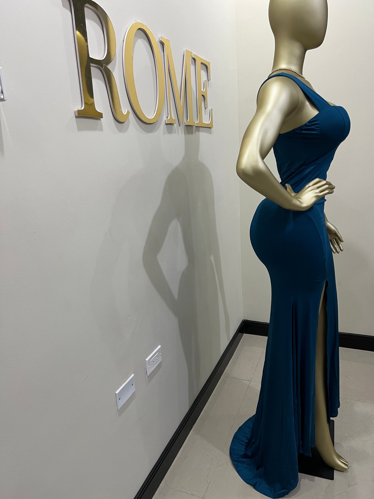 Kerry Ann Train Dress (Blue)